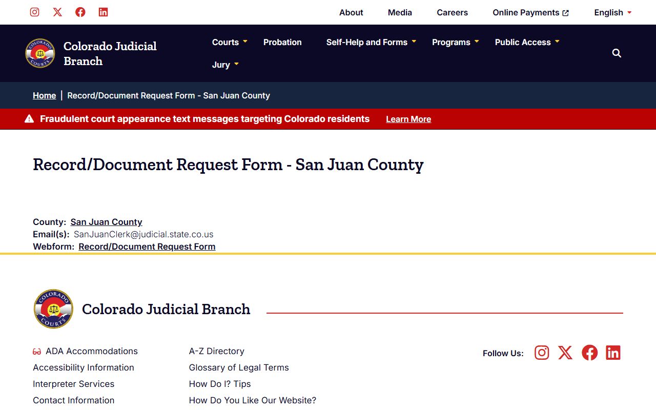 San Juan County court records after arrest request form